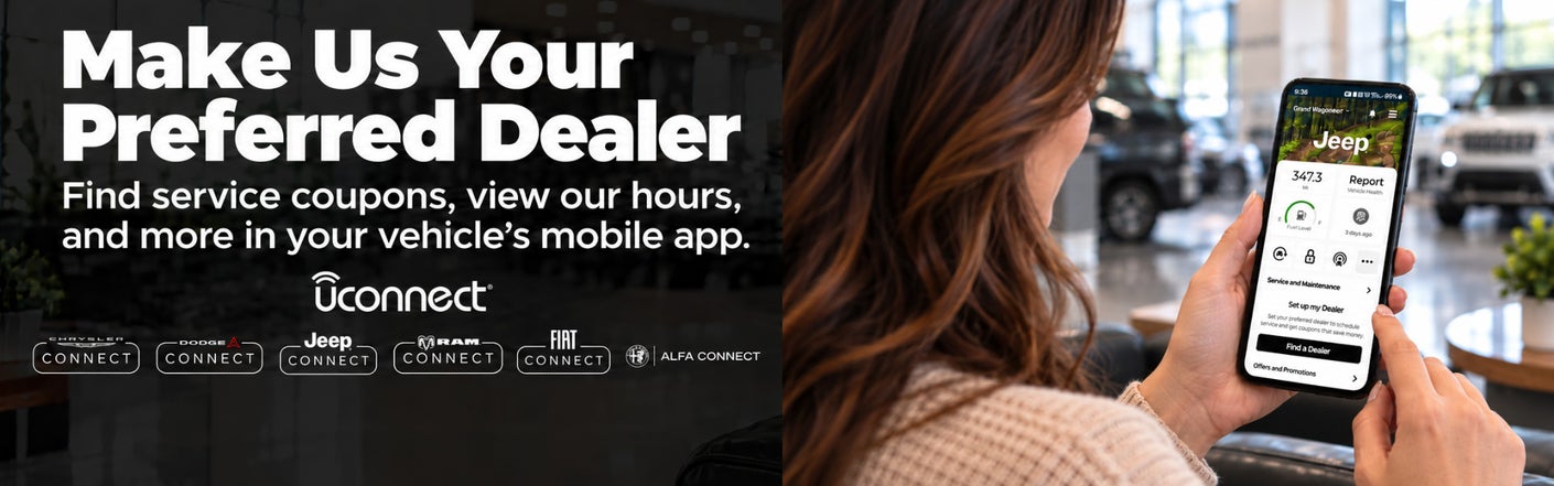 uconnect® make us your preferred dealer | Gateway Motors Chrysler Dodge Jeep Ram in Broken Bow NE